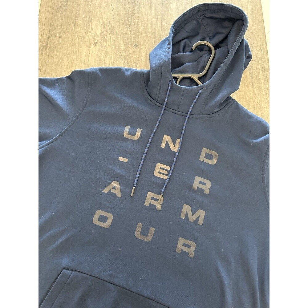 Mens Under Armour Size XL Blue Loose ColdGear Hoodie Sweatshirt